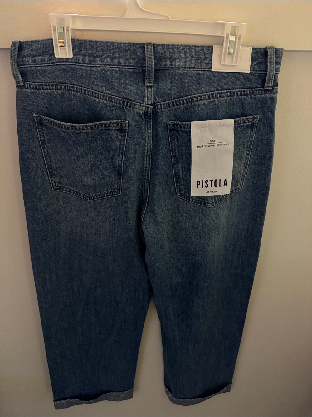 Pistola Kacey Mid Rise Cuffed Boyfriend Jeans Laguna Light Wash NWT Size 29 - Picture 2 of 9